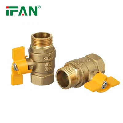 IFAN اعلی معیار کی پیلی تتلی ہینڈل براس بال والو 81052FM